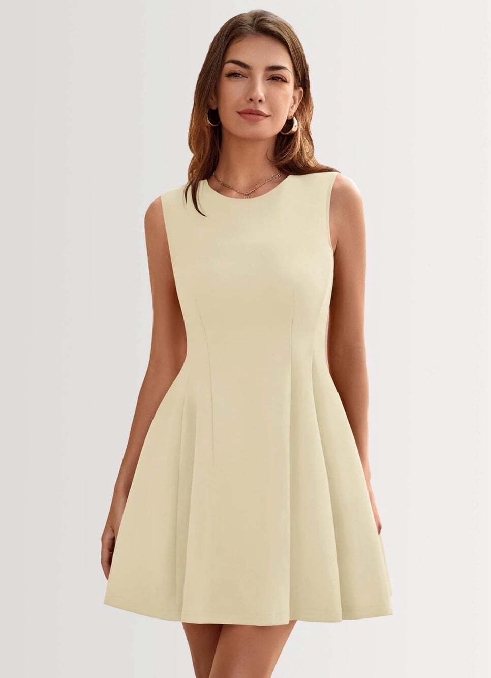 Summer Women Sleeveless A-Line Mini Dress Cocktail Graduation Party Skater Sz Sm